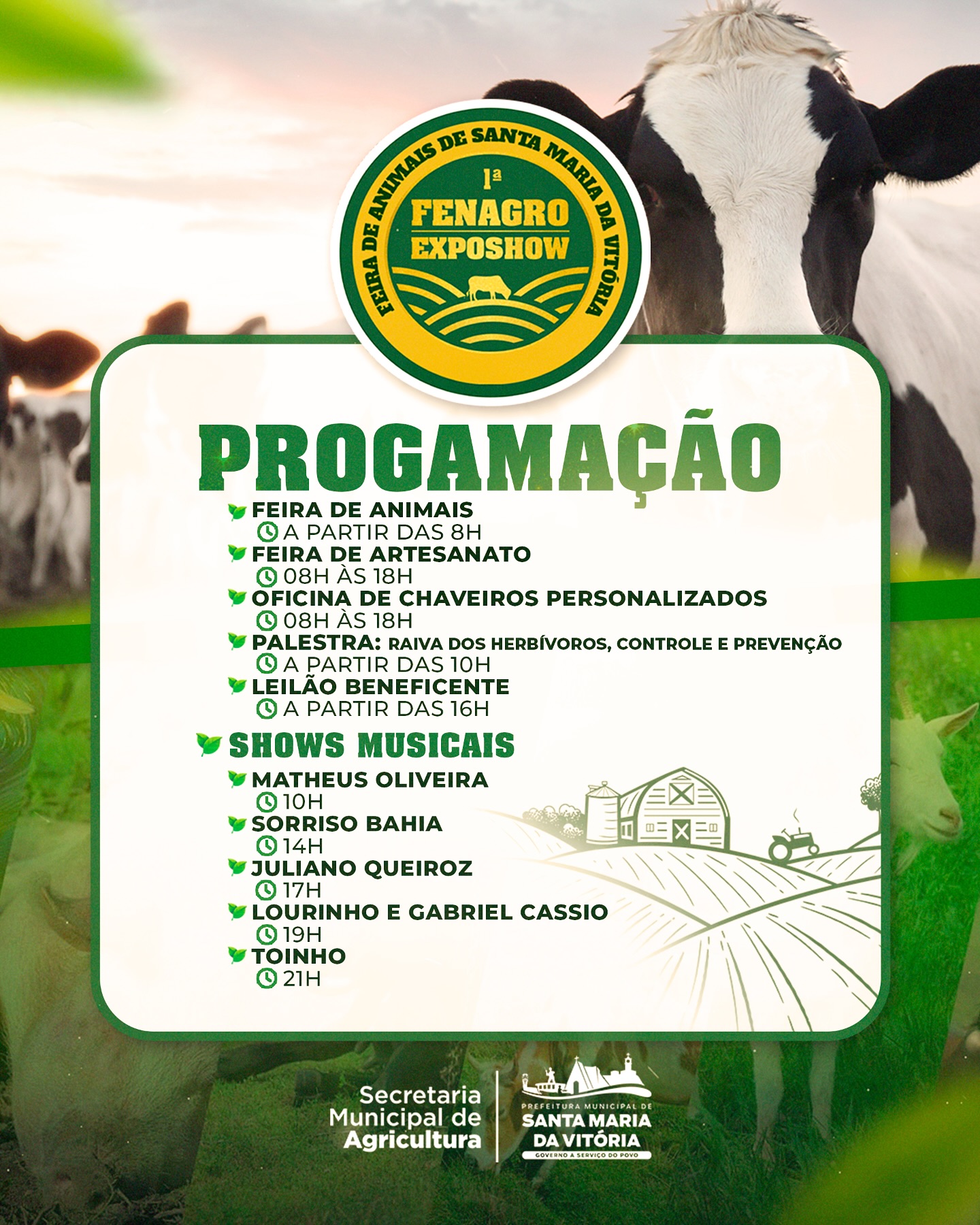 A 1ª FENAGRO EXPOSHOW chega com tudo e traz um dia inteiro de atrações para todos os gostos!