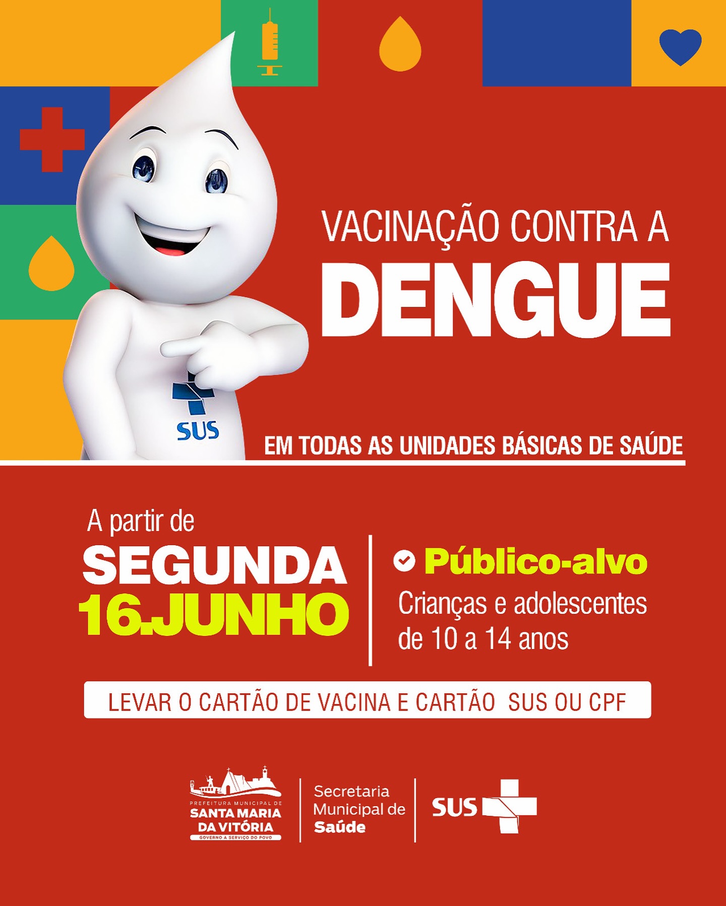  Vacinação contra a Dengue já começou em Santa Maria da Vitória!
