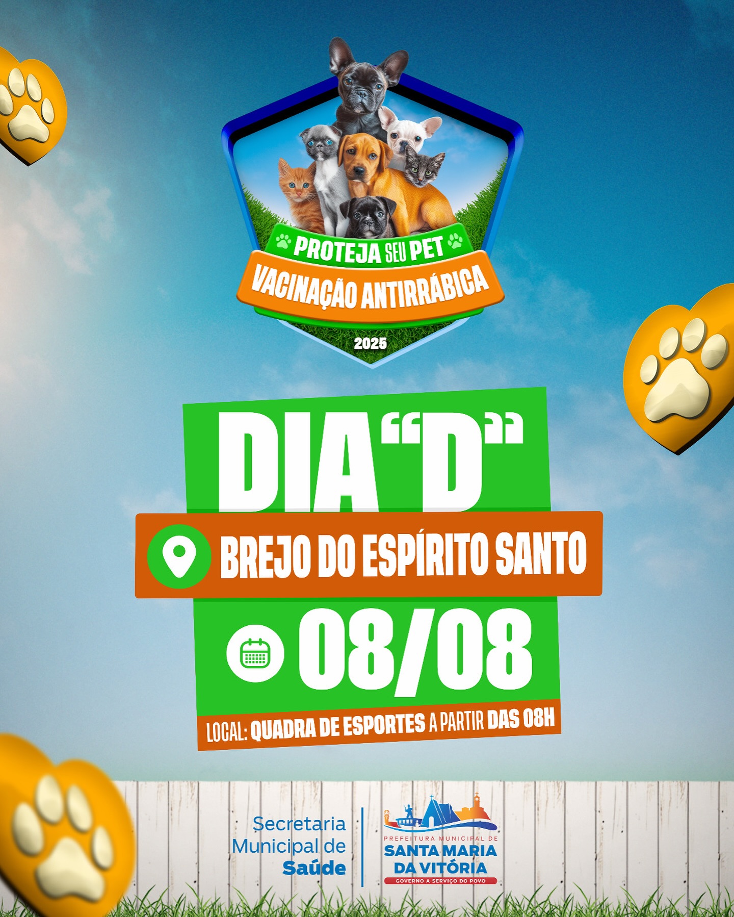  DIA “D” DE VACINAÇÃO ANTIRRÁBICA EM BREJO DO ESPÍRITO SANTO!