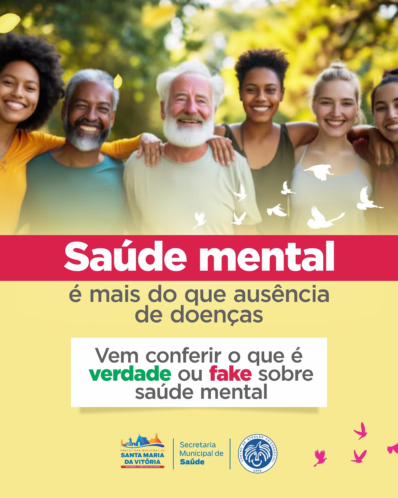 Saúde mental é mais do que ausência de doenças.