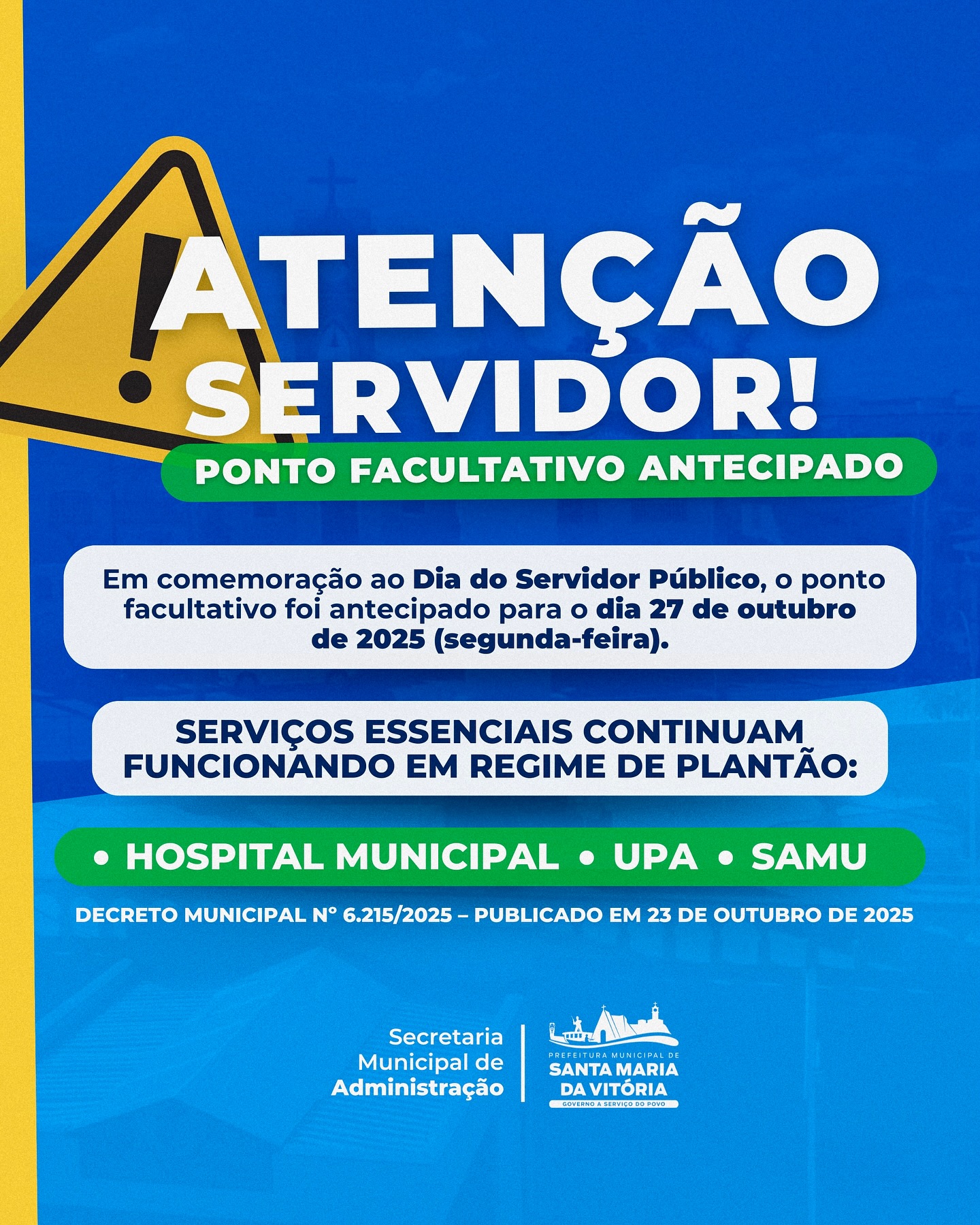  Atenção, servidores e população!