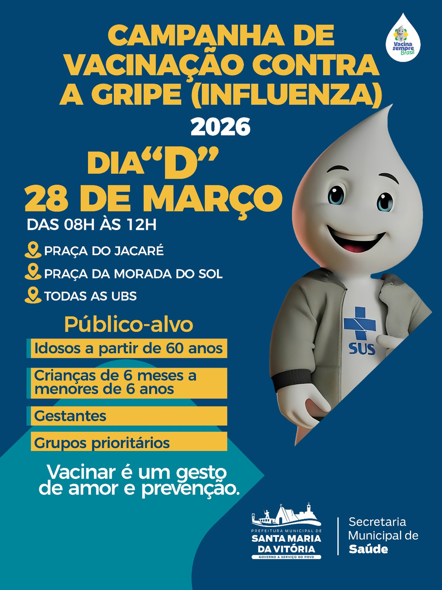 Dia “D” de vacinação contra a gripe (Influenza) 2026
