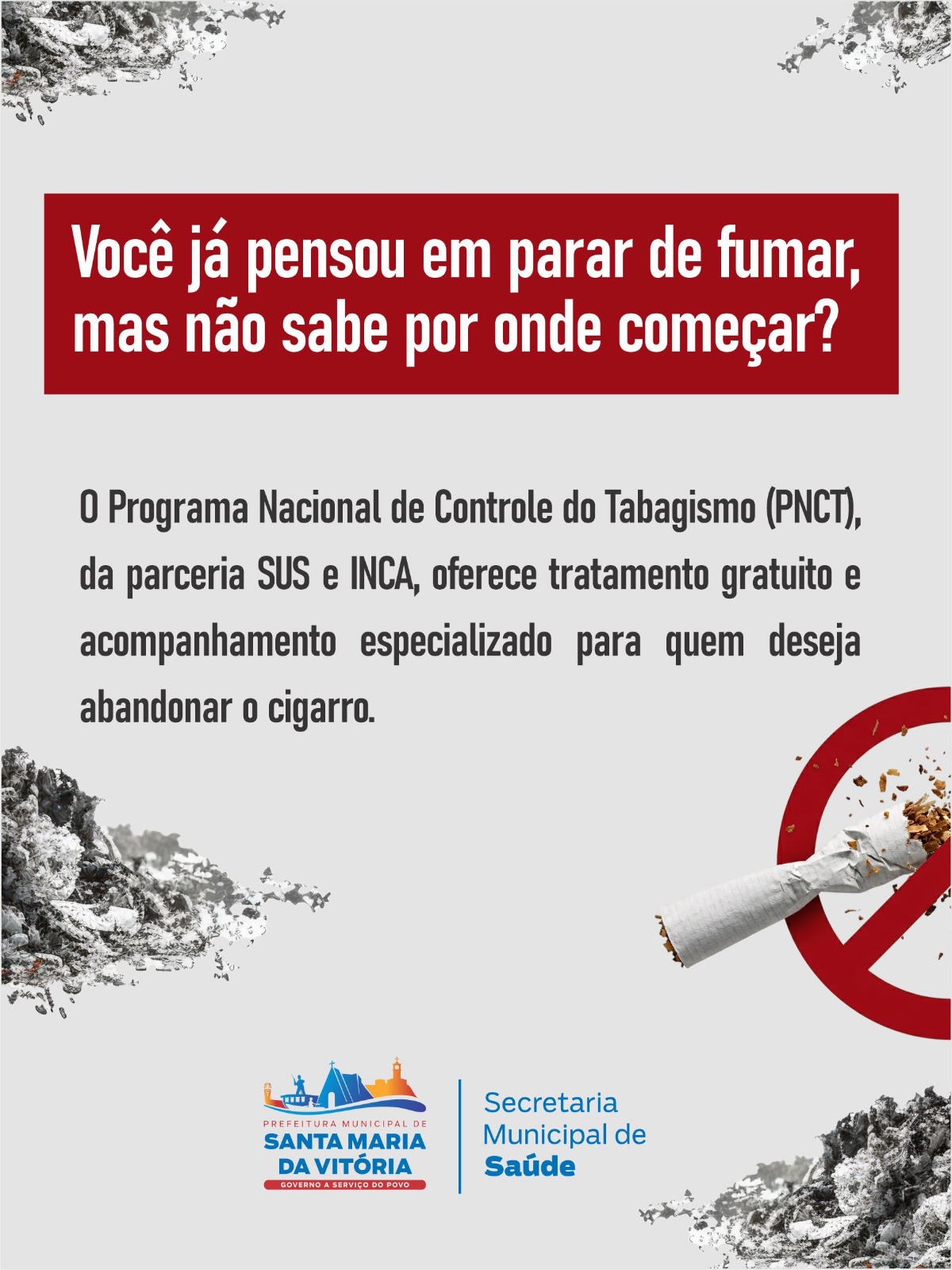 Parar de fumar é uma decisão que transforma vidas. E o primeiro passo pode começar hoje.
